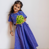 Chanderi Lehenga Set | Embroidered Dancing with Dragonflies (Amethyst)