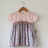 Tassel dress in sky blue butterfly
