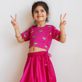 Chanderi Lehenga Set | Embroidered Tota Udd
