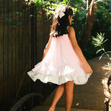 Pocketful of Sunsets dress in rhombus block print
