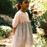 Tassel dress in sky blue butterfly