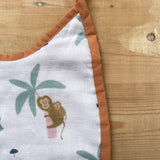 Bib+Burp Cloth Set ( Monkey Print)