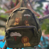 Just Lion Around (Olive) Organic Canvas Backpack