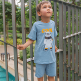 French Terry Tee & Shorts Co-ord Set Pogo the Polar Bear