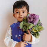 Chanderi Kurta Pyjama & Bandi Set | Embroidered Dancing with Dragonflies (Amethyst)