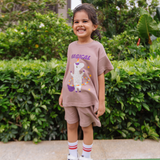 French Terry Tee & Shorts Co-ord Set Uma the Unicorn