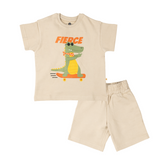 French Terry Tee & Shorts Co-ord Set Cleo the Crocodile