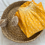 Kin’ halter neck sun kissed yellow ombre bandhani dress