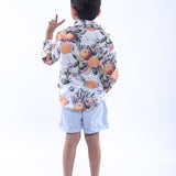 Orange and Dragonfly Printed Shirt