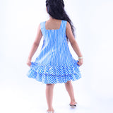 Stripe Dress with Canvas Flowers