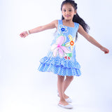 Stripe Dress with Canvas Flowers