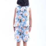 Blue and White Daisy Top and Shorts