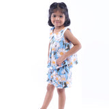 Blue and White Daisy Top and Shorts