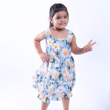 Blue and White Daisy Dress