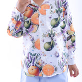 Orange and Dragonfly Printed Shirt and Blue Shorts