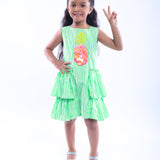 Stripe Dress with Embroidered Pineapple