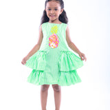 Stripe Dress with Embroidered Pineapple