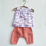 UNISEX ORGANIC KOI PEACH JHABLA WITH PEACH PANTS
