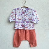 UNISEX ORGANIC KOI PEACH PRINT KURTA +  PANTS