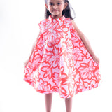 Red and Pink Floral Print Dress