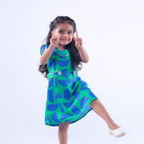 Blue and Green Lemon Dress