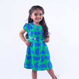 Blue and Green Lemon Dress