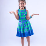 Blue and Green Lemon Top and Skirt