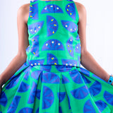 Blue and Green Lemon Top and Skirt