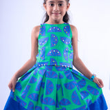 Blue and Green Lemon Top and Skirt