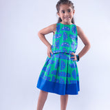Blue and Green Lemon Top and Skirt