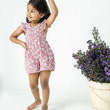 Shirred Jumpsuit Hibiscus