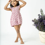 Shirred Jumpsuit Hibiscus