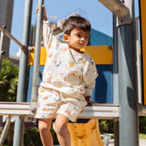 A Day With Dino Organic Muslin Sweatshirt & Shorts Set
