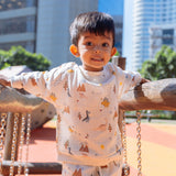 A Day With Dino Organic Muslin Sweatshirt & Shorts Set