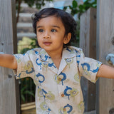 Gardens Of Anar (Indigo) Cotton Linen Shirt | Hand-Block Printed