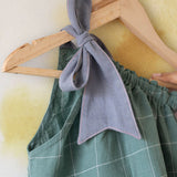 Bubble Baths teal checks co-ord one shoulder top and pant