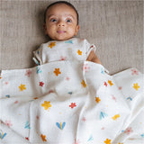 A World In Bloom Organic Muslin Multipurpose Cloth