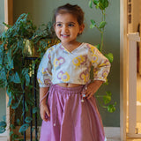 Chanderi Lehenga Set | Hand-Block Printed -Gardens Of Anar (Mulberry)